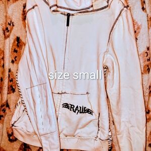 White Women's Zip Hoodie Jacket - Size Small